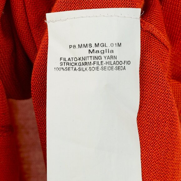 'S Max Mara Burnt Orange Short Dolman Sleeve Silk V-neck Knit Top - Picture 8 of 9